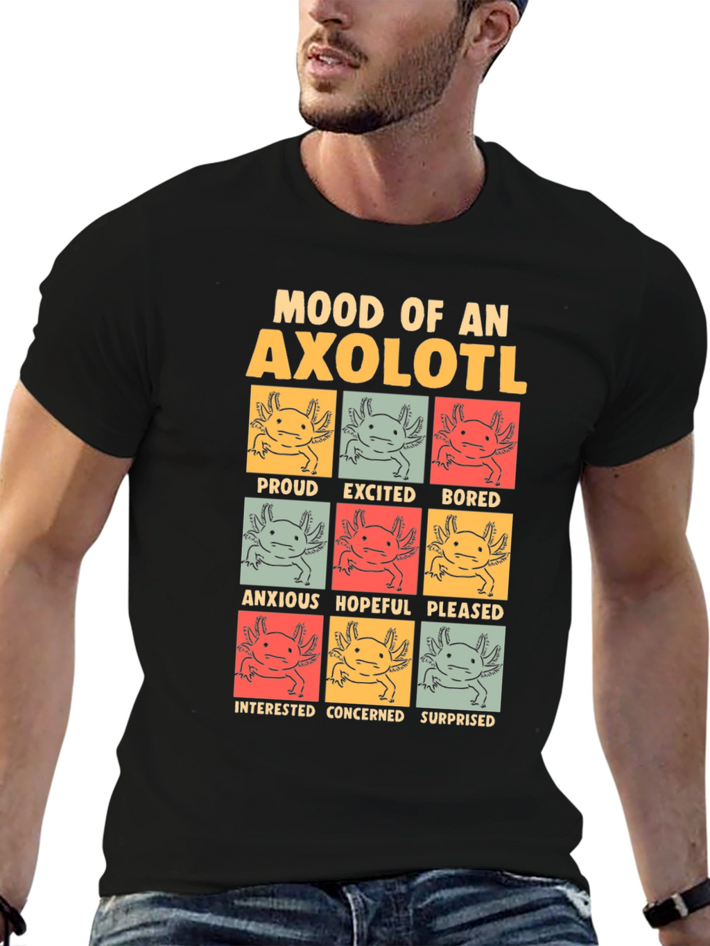 Mood of an Axolotl Black T-Shirt