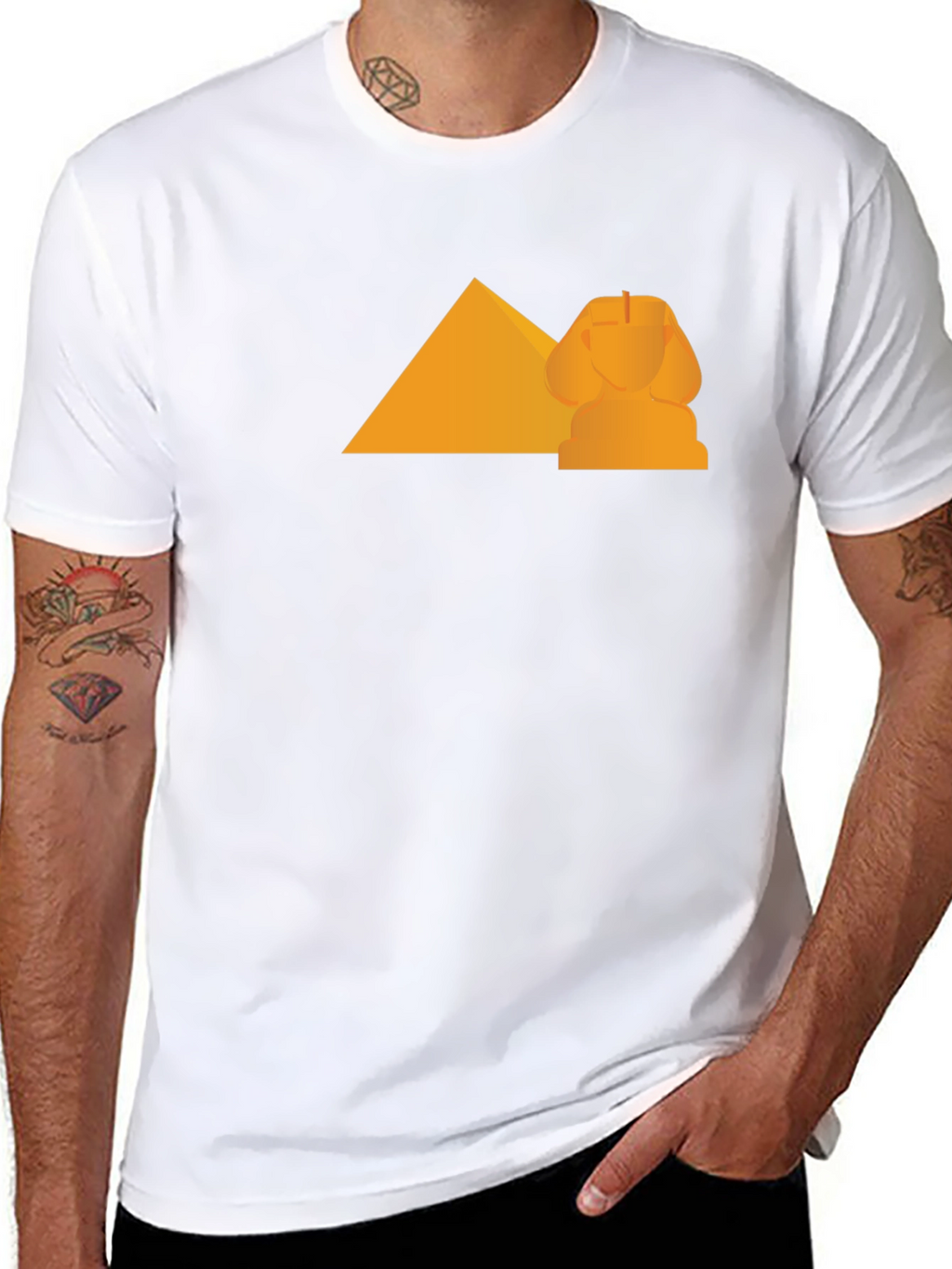 Egyptian Pyramid Sphinx Graphic Tee - Black