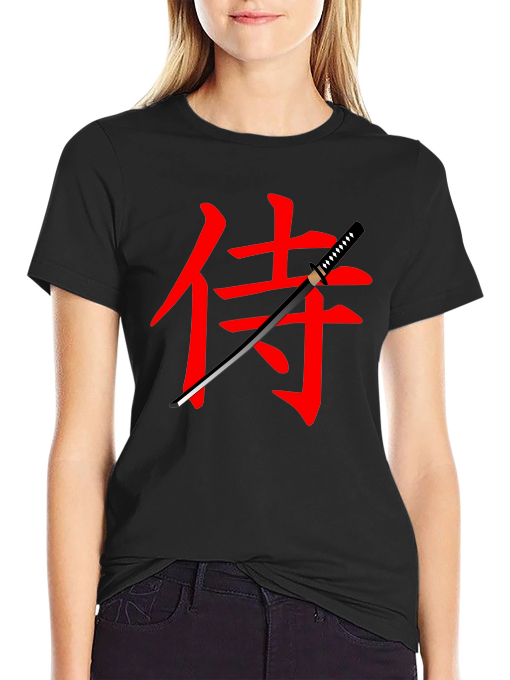 Samurai Katana Graphic Tee - Black