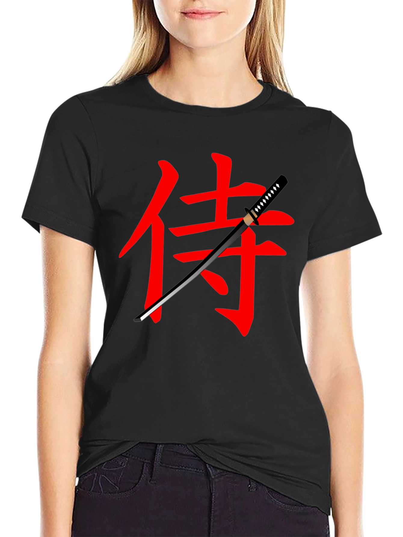 Samurai Katana Graphic Tee - Black