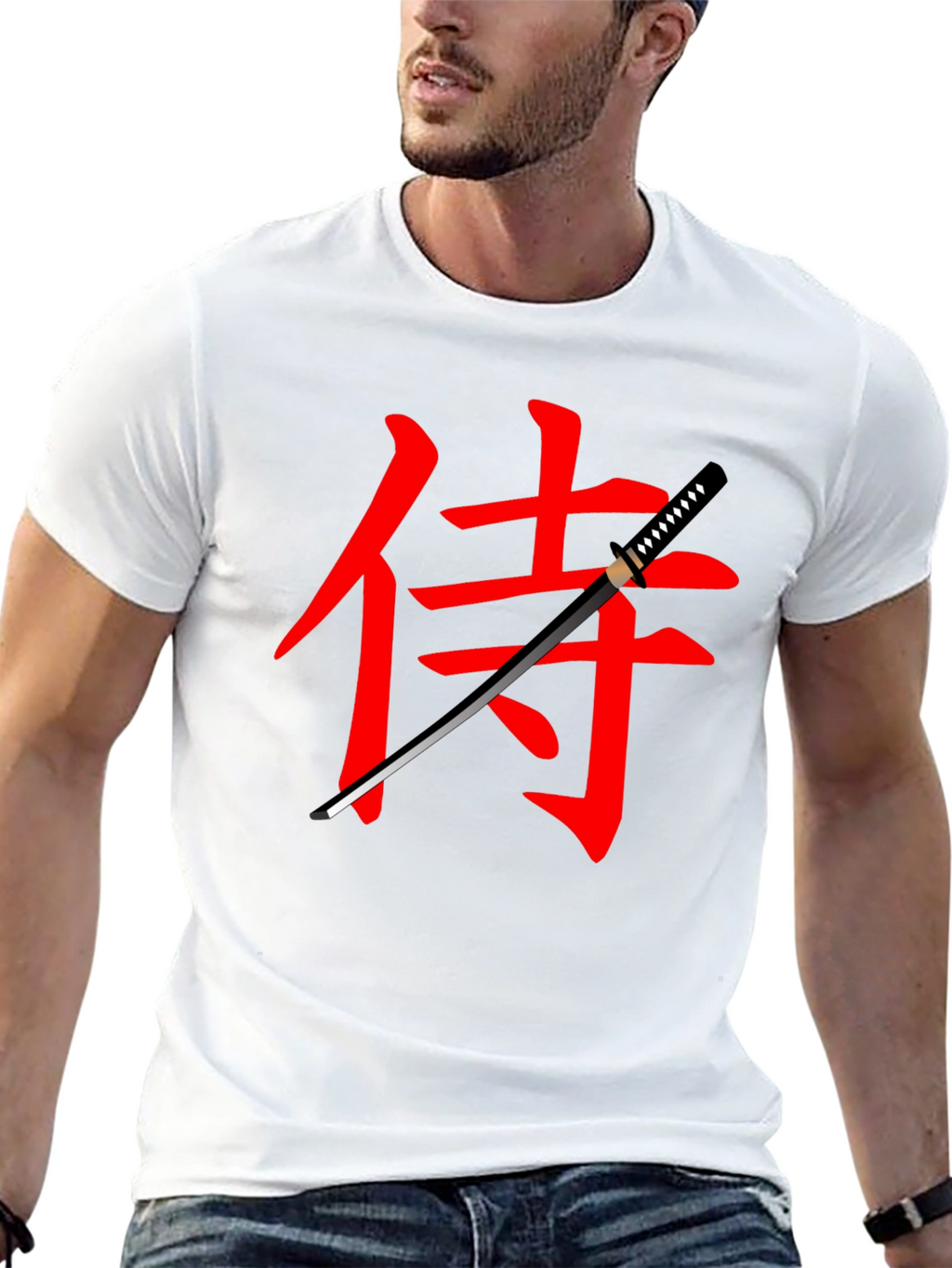 Samurai Katana Graphic Tee - Black