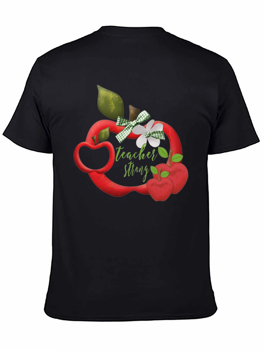 Teacher Strong Apple Graphic Tee - Black