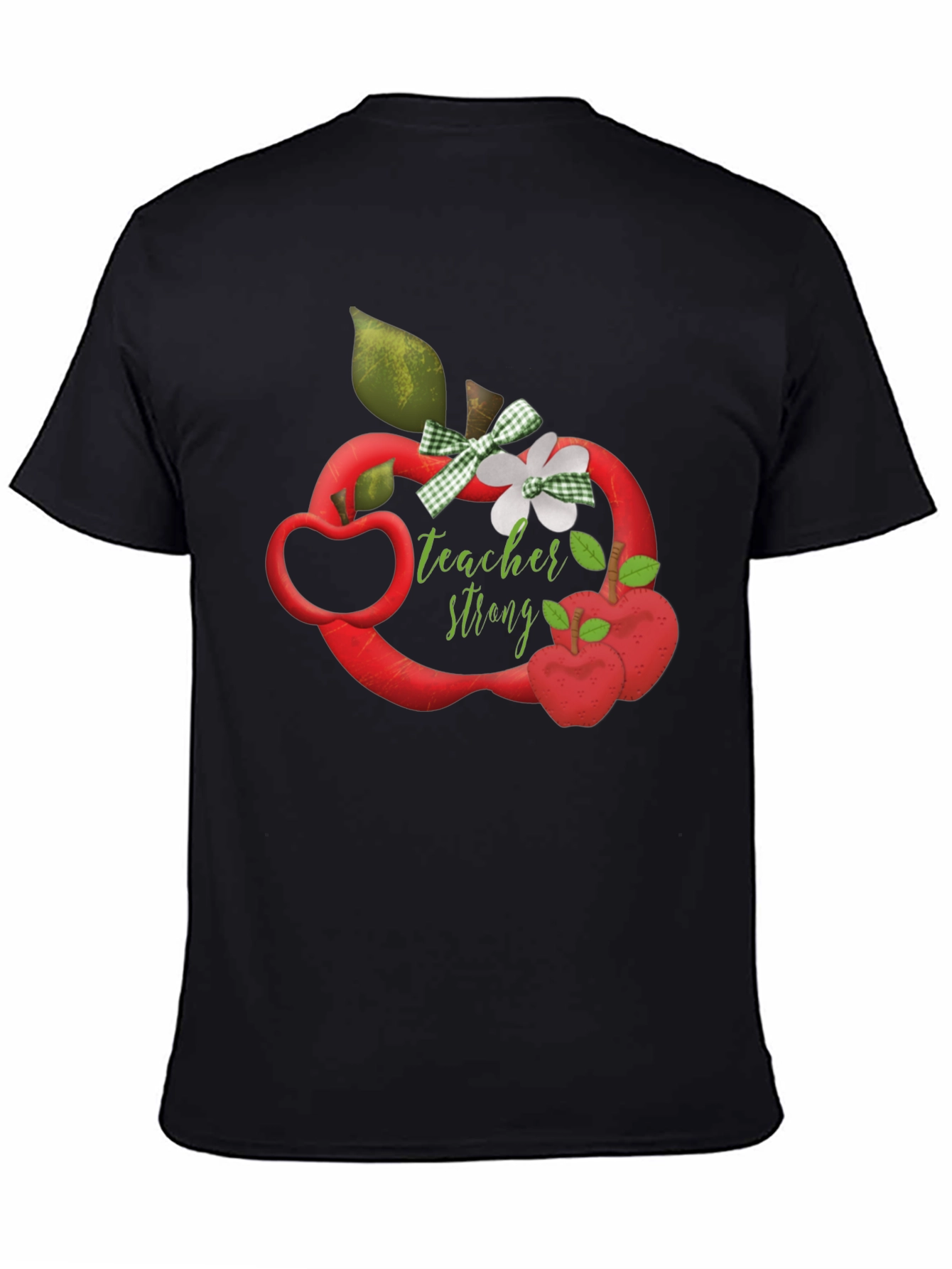 Teacher Strong Apple Graphic Tee - Black