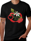 Teacher Strong Apple Graphic Tee - Black
