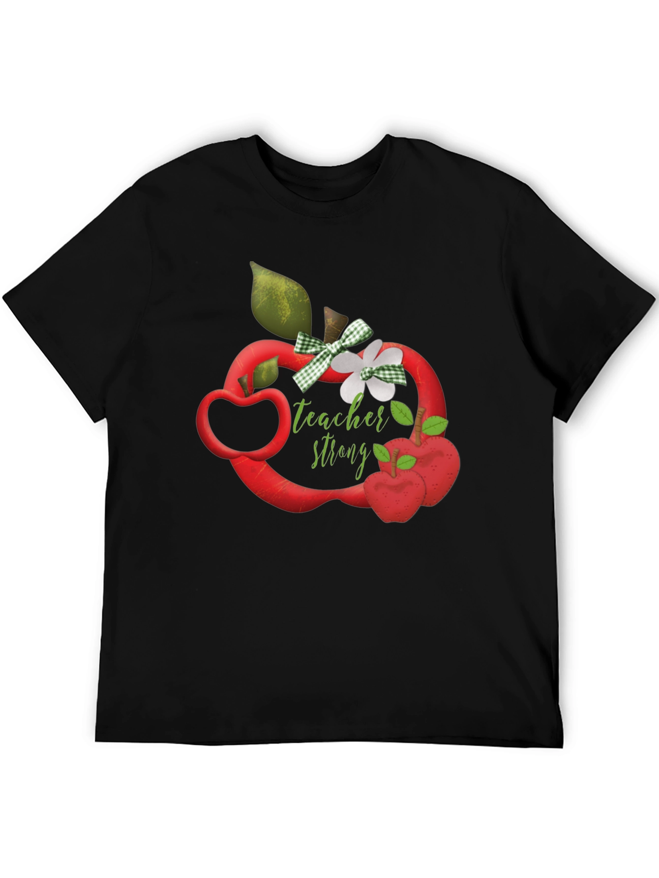Teacher Strong Apple Graphic Tee - Black