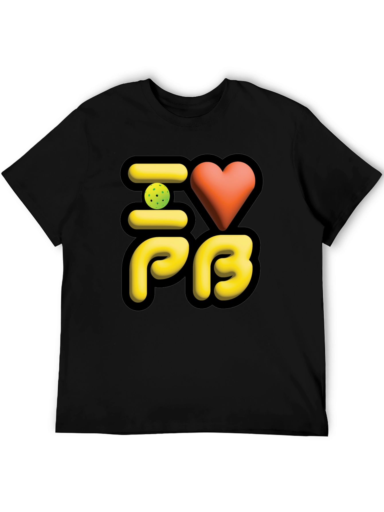 I Love PB Pickleball T-Shirt Black