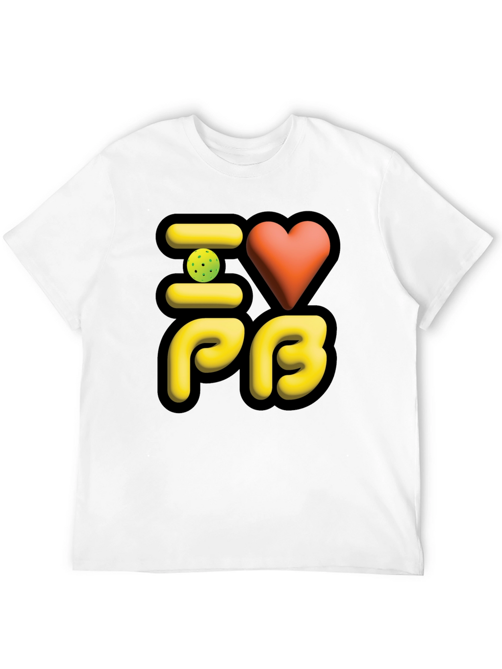 I Love PB Pickleball T-Shirt Black