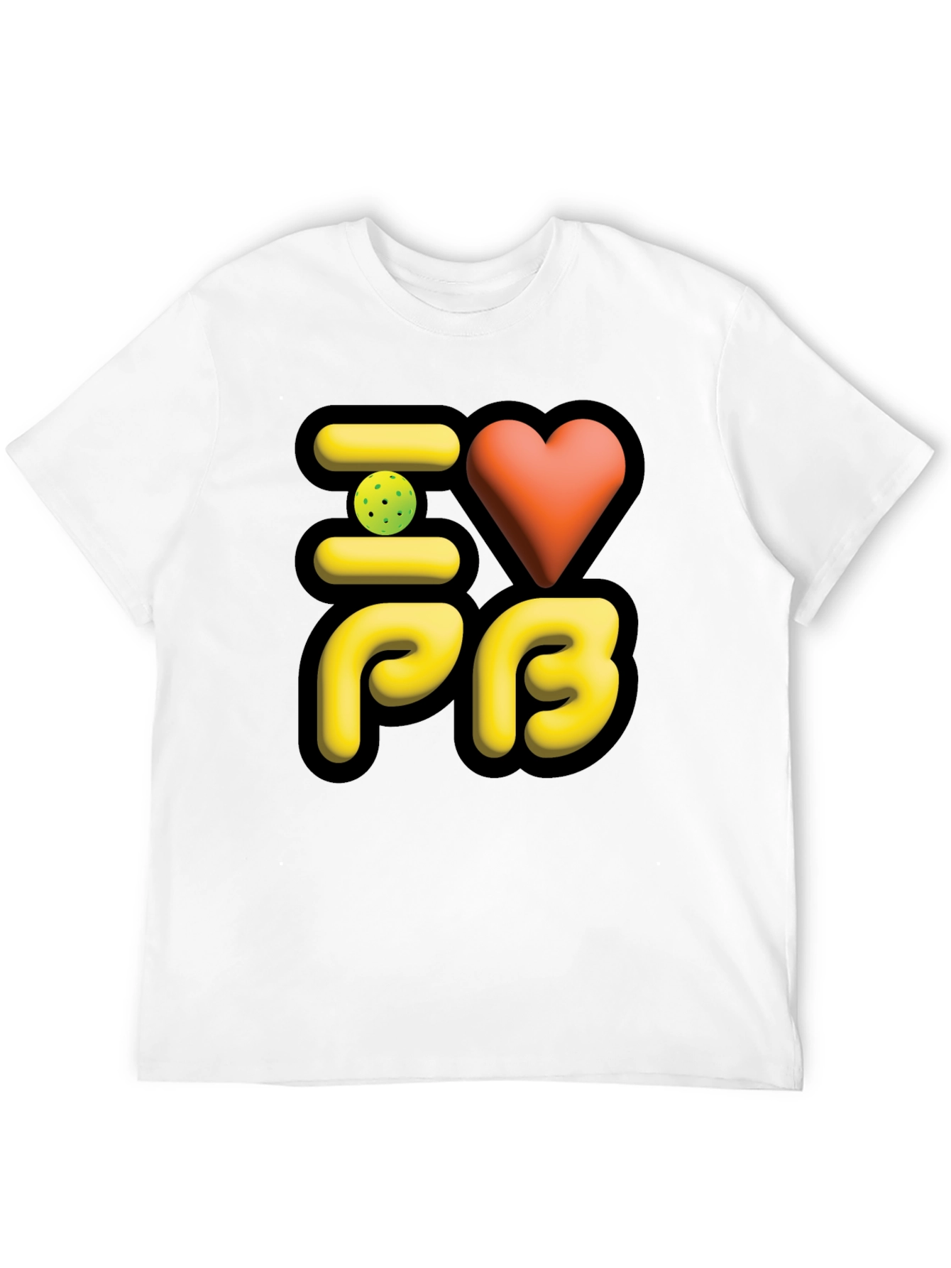 I Love PB Pickleball T-Shirt Black