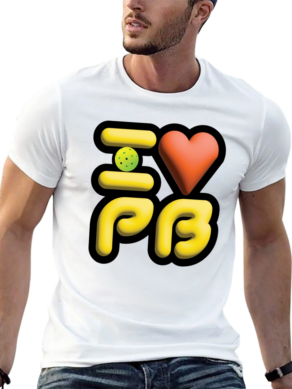 I Love PB Pickleball T-Shirt Black