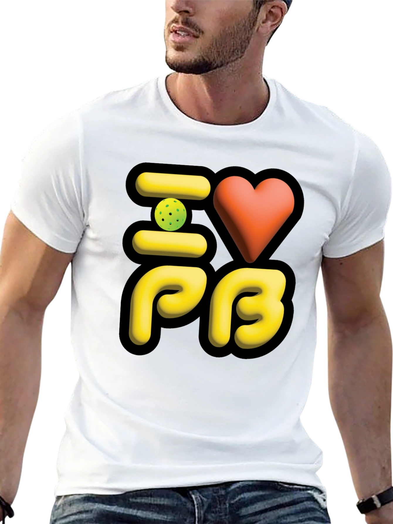 I Love PB Pickleball T-Shirt Black
