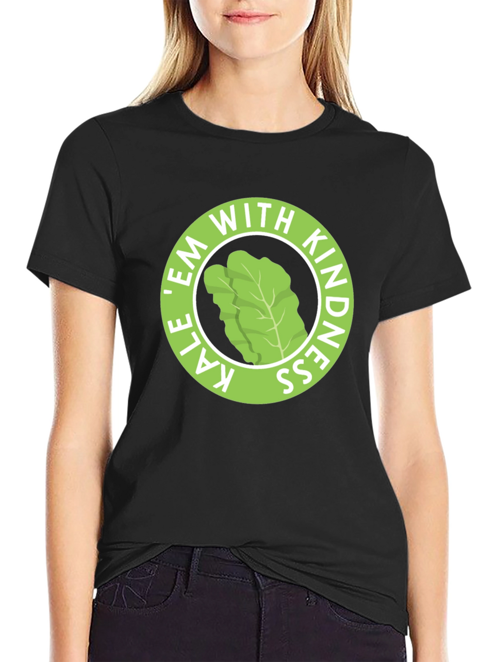Kale Em With Kindness Black T-Shirt
