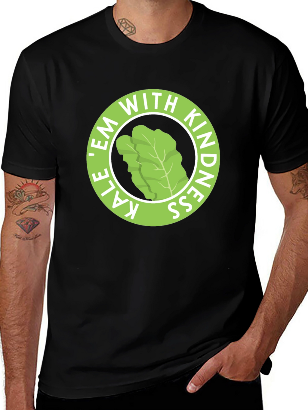 Kale Em With Kindness Black T-Shirt