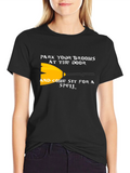 Park Your Brooms Graphic Tee - Halloween Witch Shirt