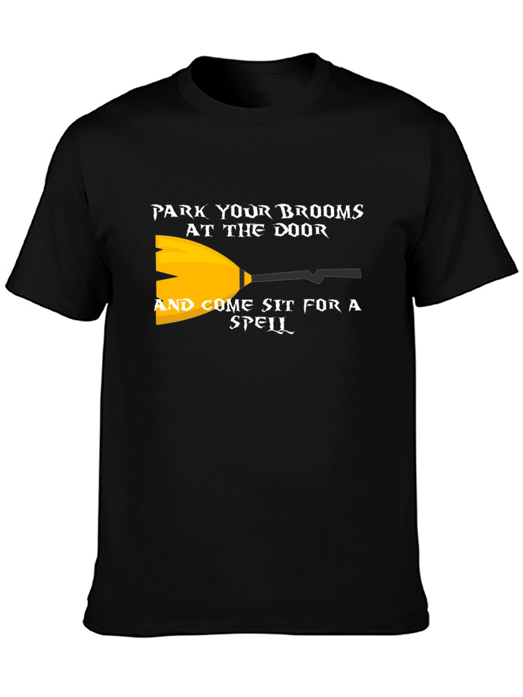Park Your Brooms Graphic Tee - Halloween Witch Shirt