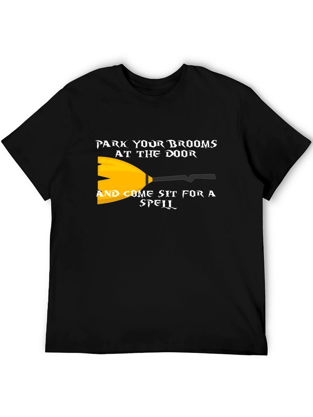 Park Your Brooms Graphic Tee - Halloween Witch Shirt