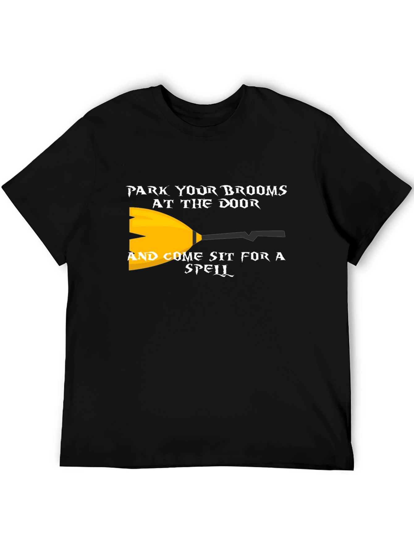 Park Your Brooms Graphic Tee - Halloween Witch Shirt