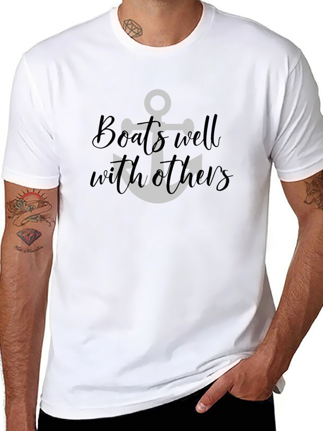 Boats Well With Others Black T-Shirt