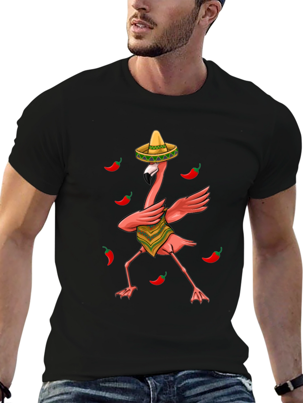Fiesta Flamingo Black T-Shirt