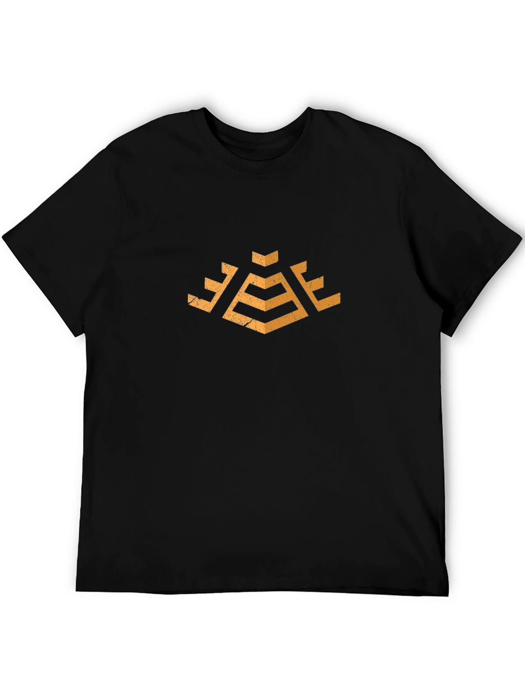 Retro Pyramid Graphic Tee - Black Cotton Blend Shirt