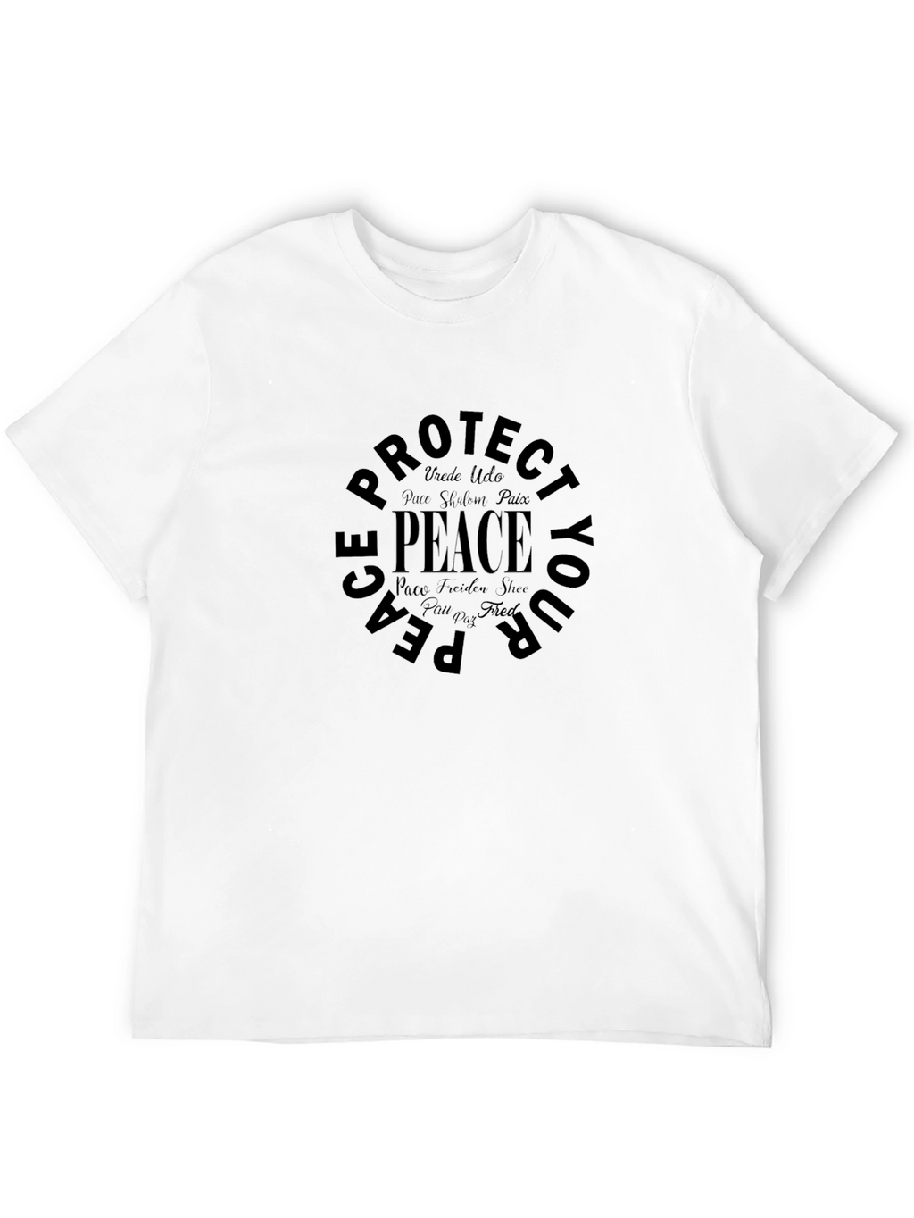 Peace Protect T-Shirt - Black Graphic Tee