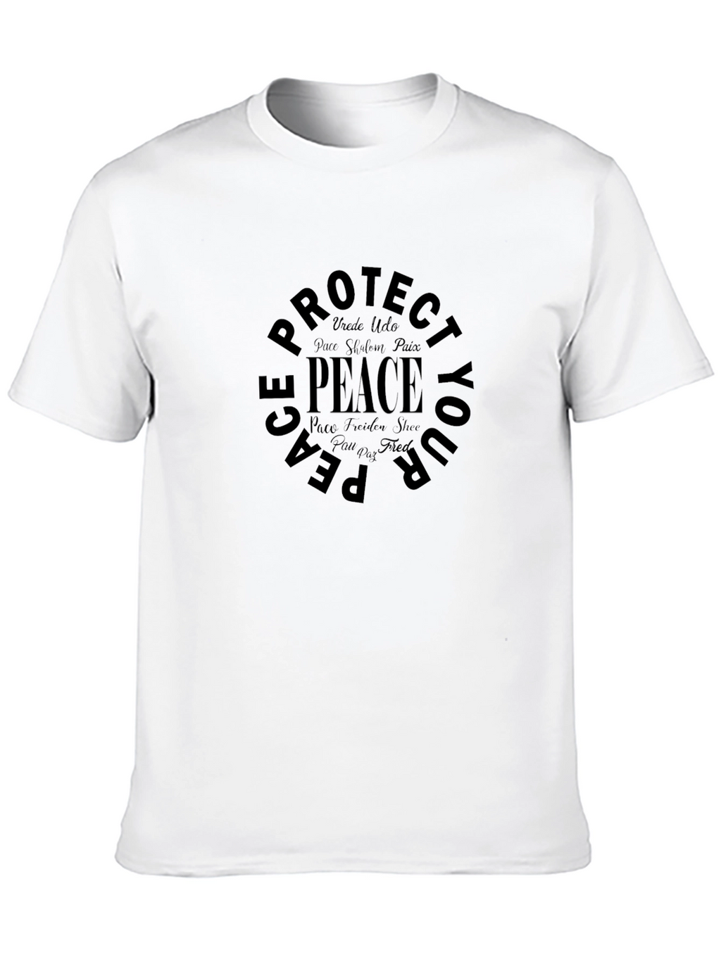 Peace Protect T-Shirt - Black Graphic Tee
