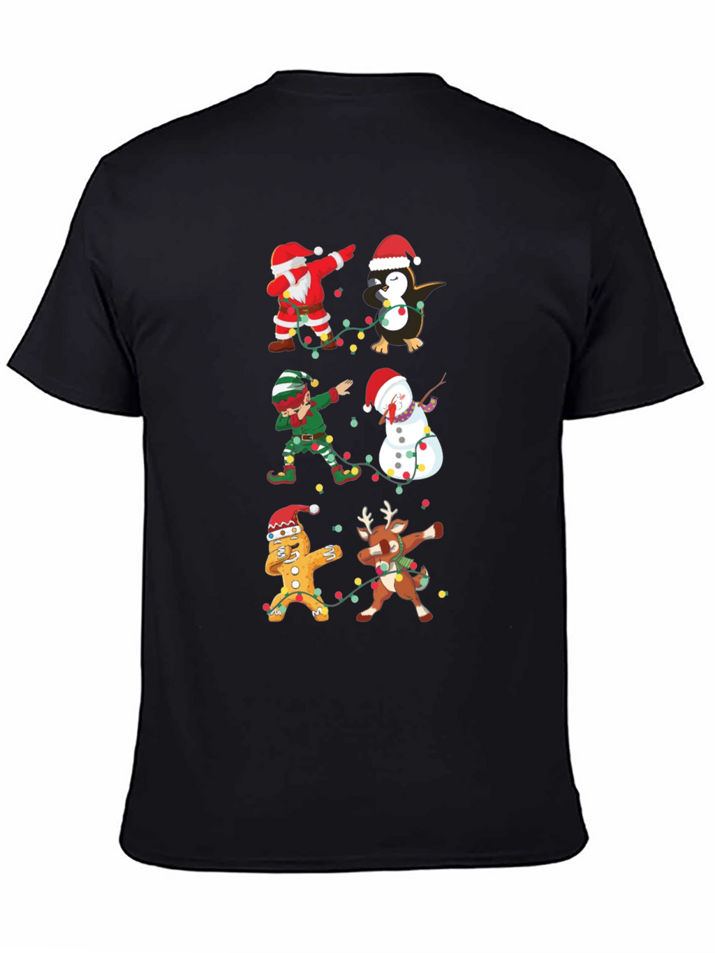 Christmas Dabbing Characters Black Graphic Tee