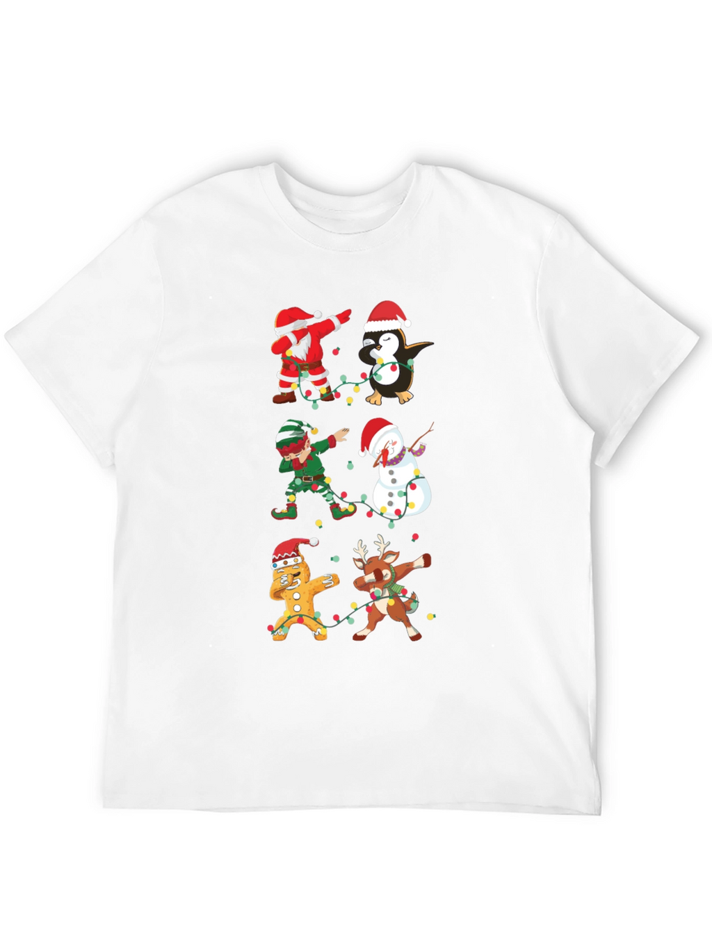 Christmas Dabbing Characters Black Graphic Tee