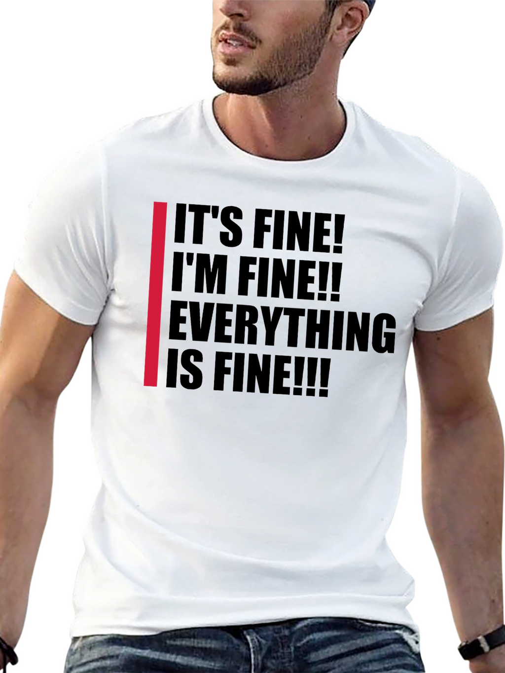 Its Fine! Graphic Tee - Black Humor T-Shirt