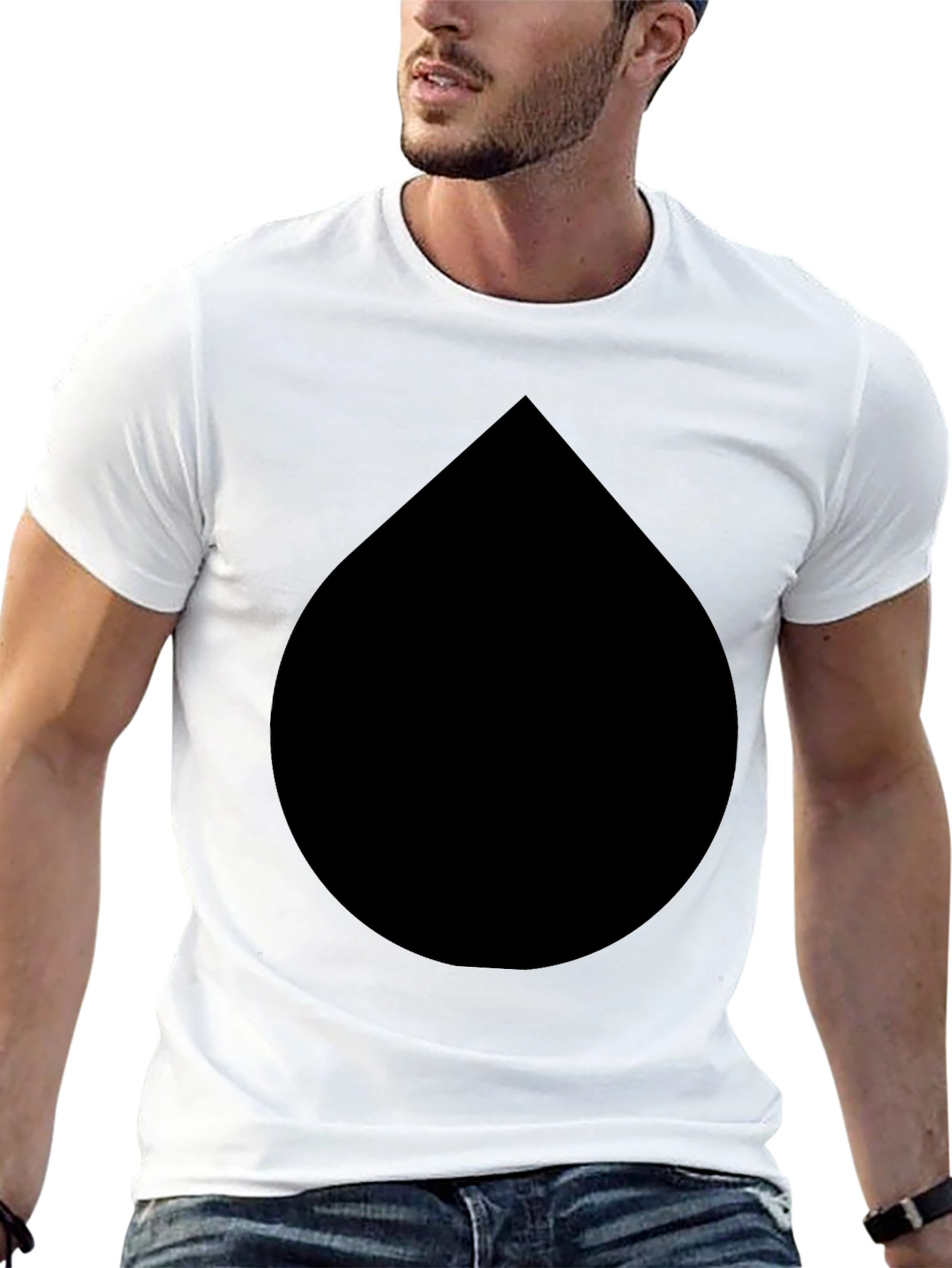 Black Drop Graphic Tee - Modern Minimalist Style
