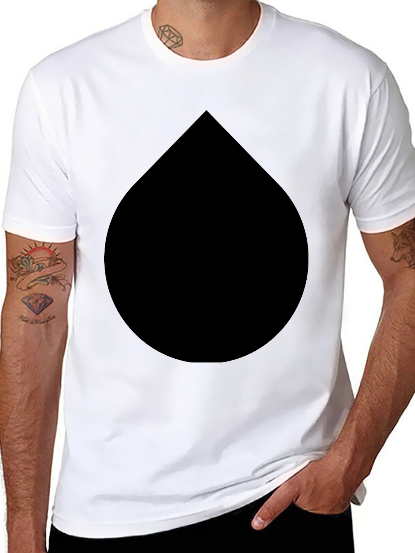 Black Drop Graphic Tee - Modern Minimalist Style