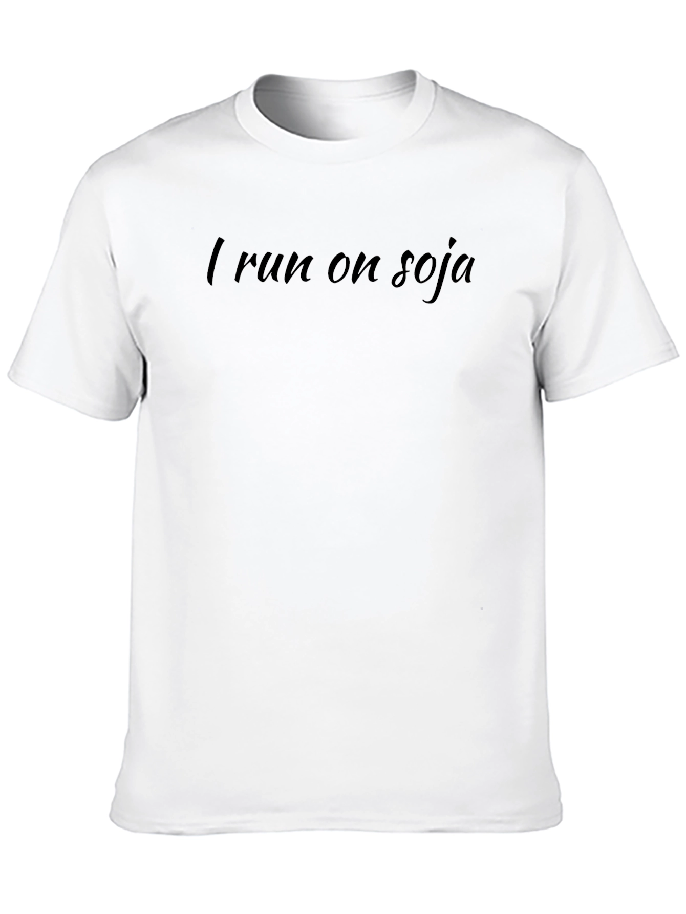 I Run On Soja T-Shirt - Black Short Sleeve Casual