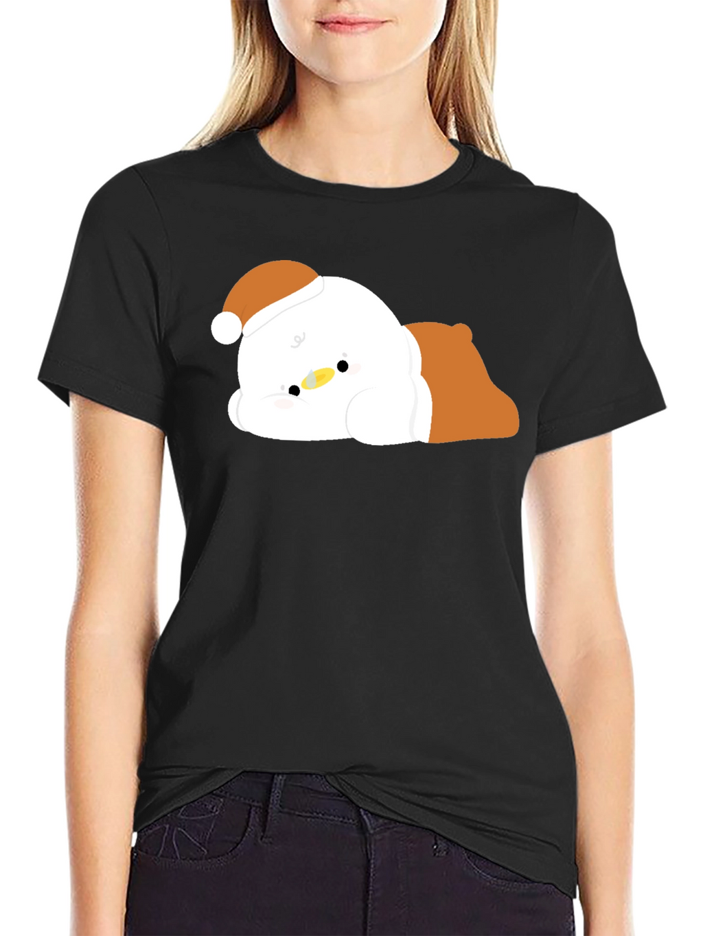 Cute Duck in Santa Hat T-Shirt