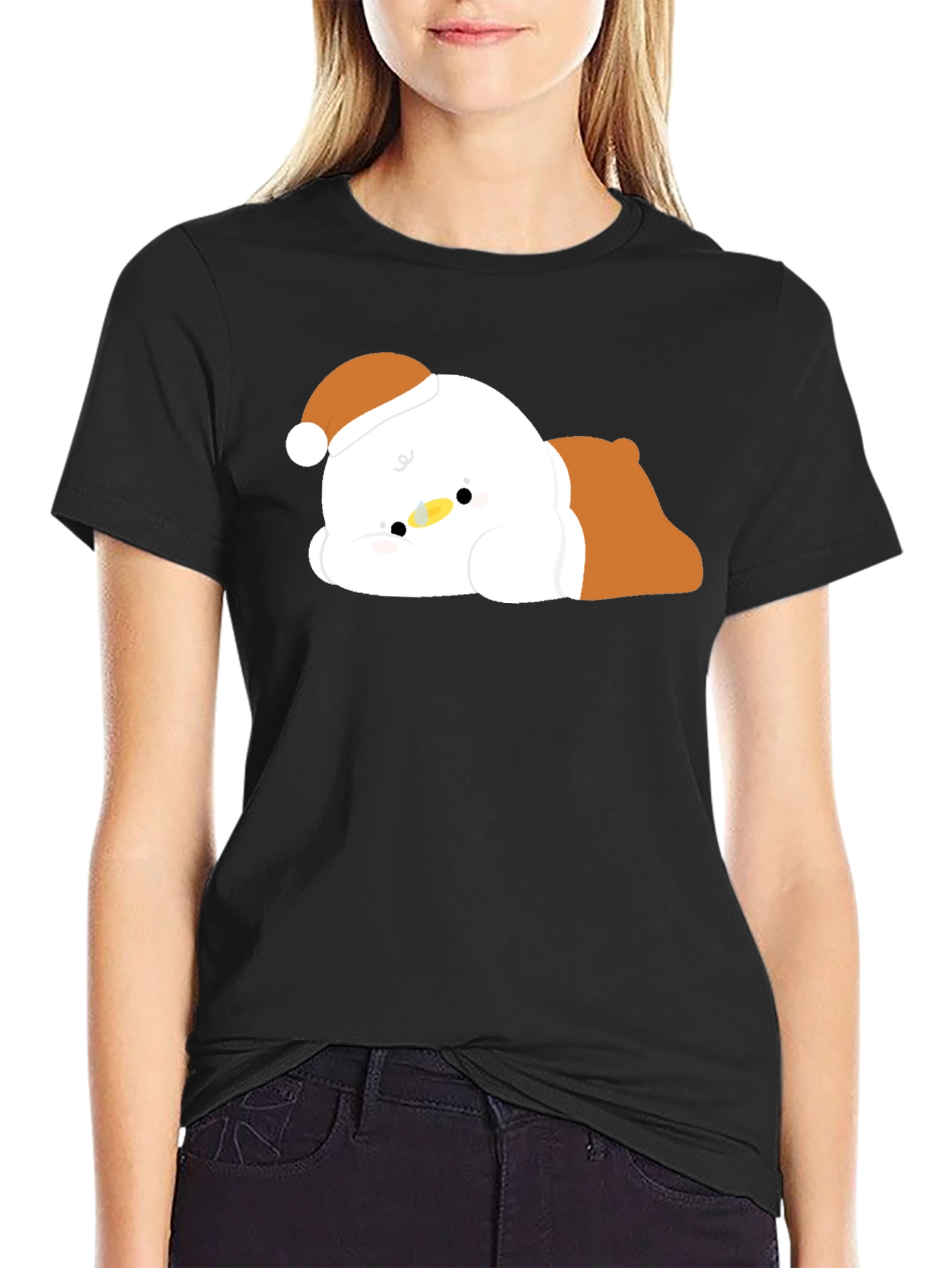 Cute Duck in Santa Hat T-Shirt