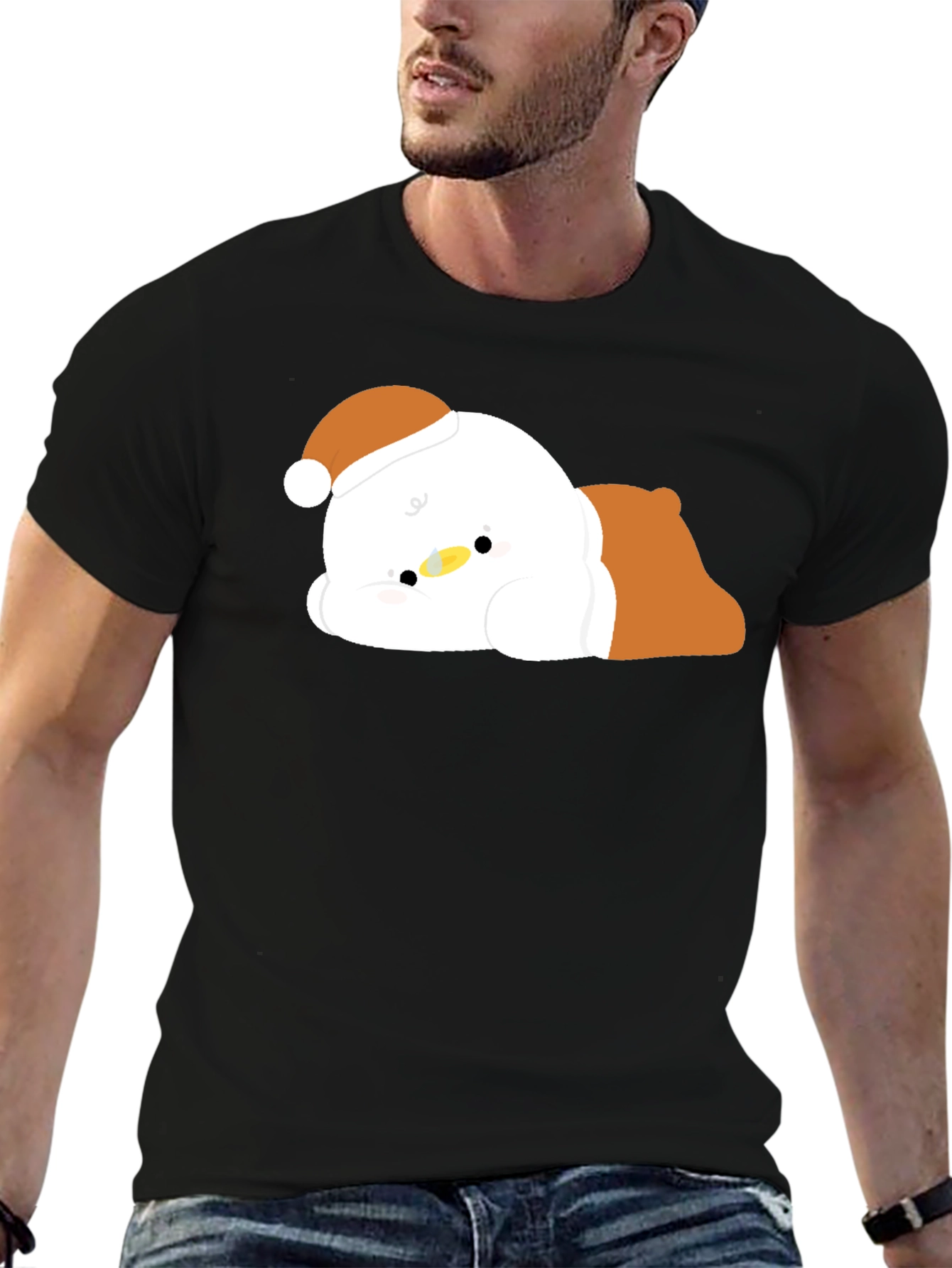Cute Duck in Santa Hat T-Shirt