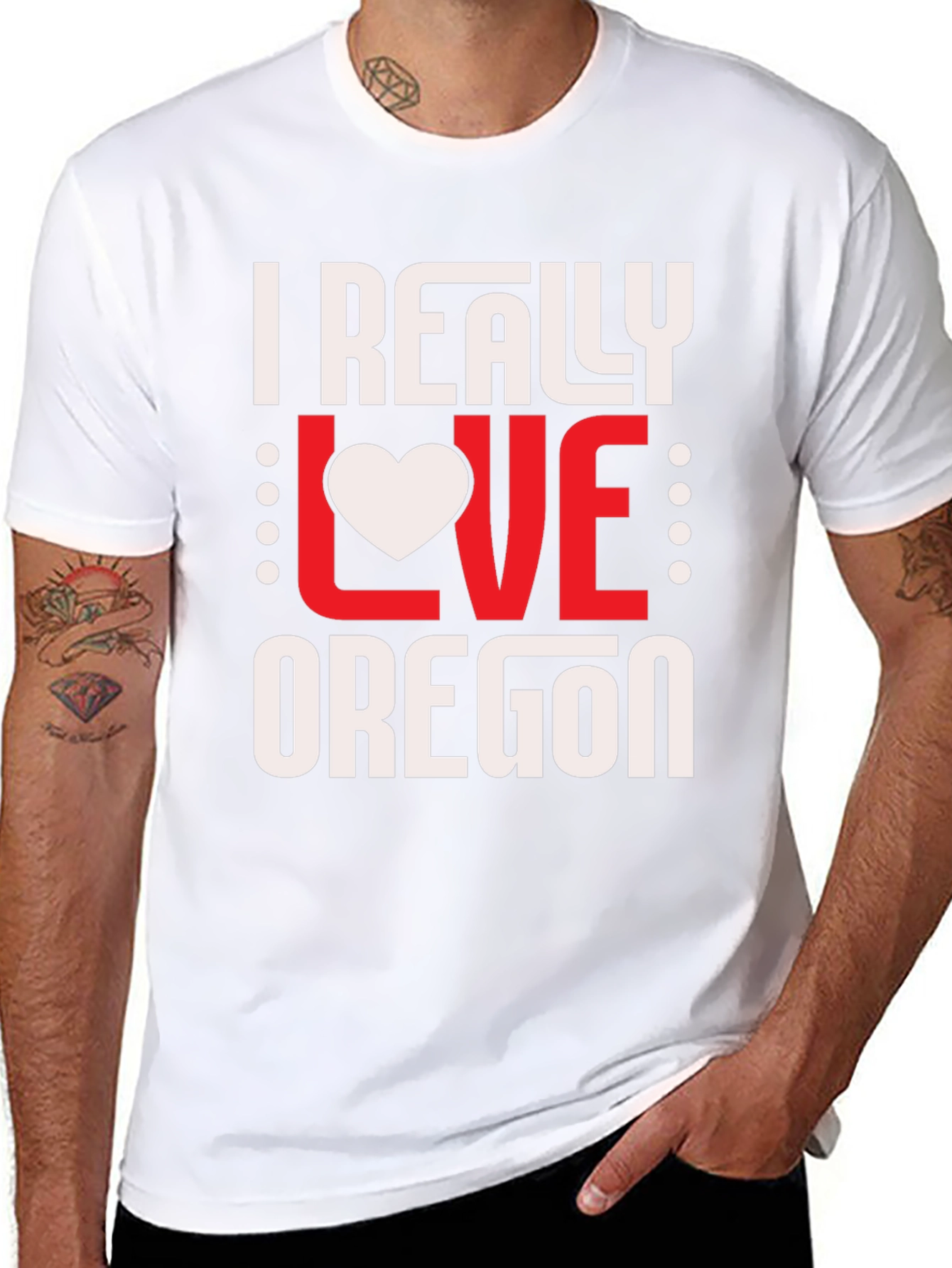 I Really Love Oregon Graphic Tee - Black