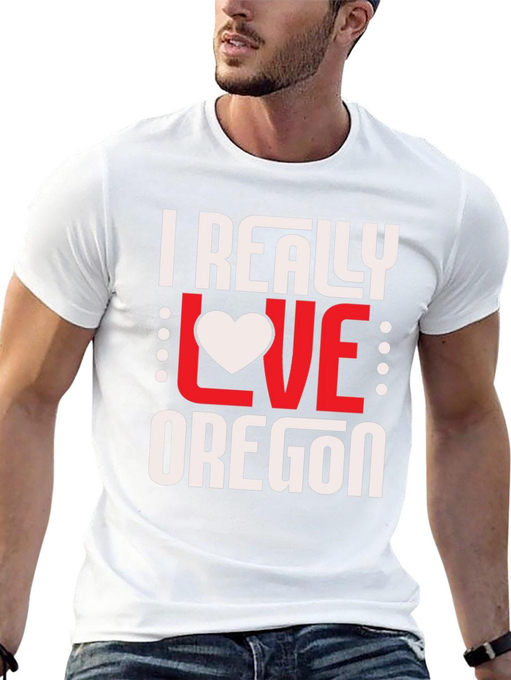 I Really Love Oregon Graphic Tee - Black