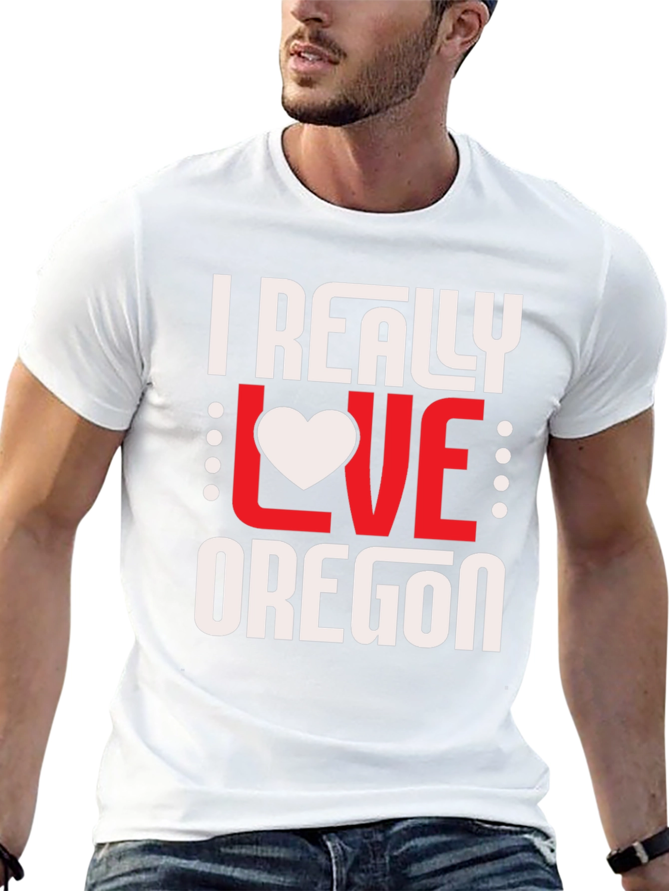 I Really Love Oregon Graphic Tee - Black