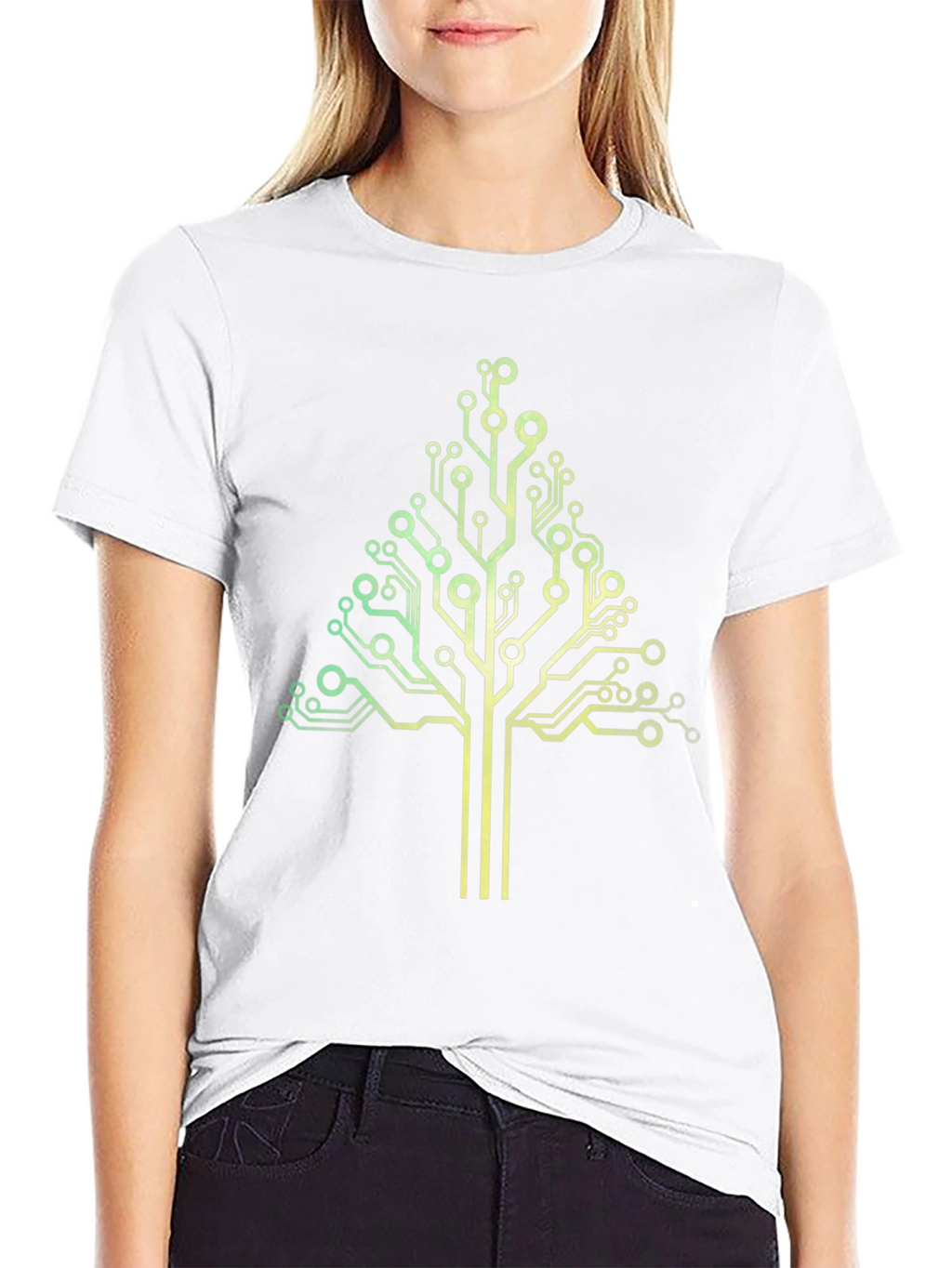 Circuit Tree Graphic Tee - Black Cotton T-Shirt
