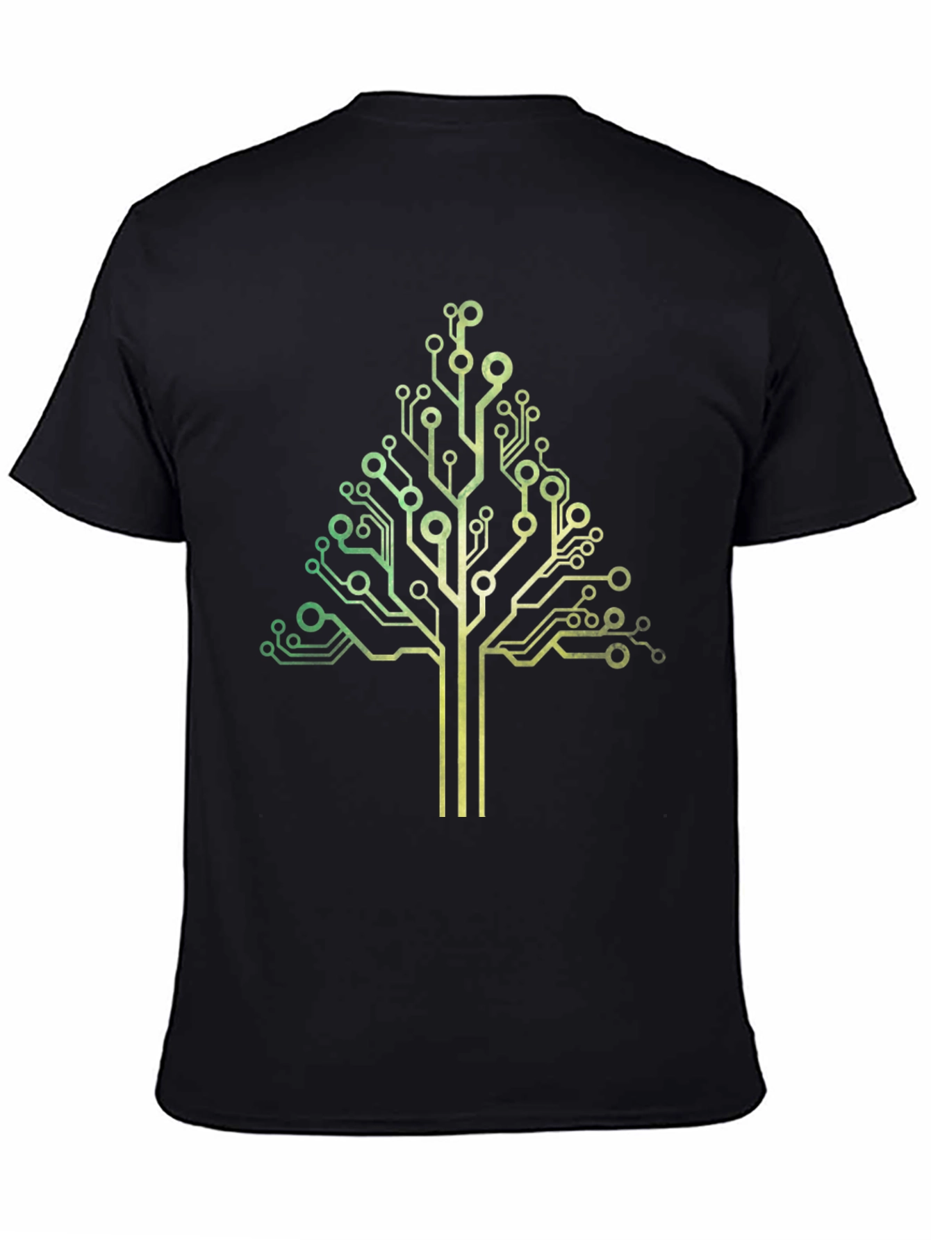 Circuit Tree Graphic Tee - Black Cotton T-Shirt