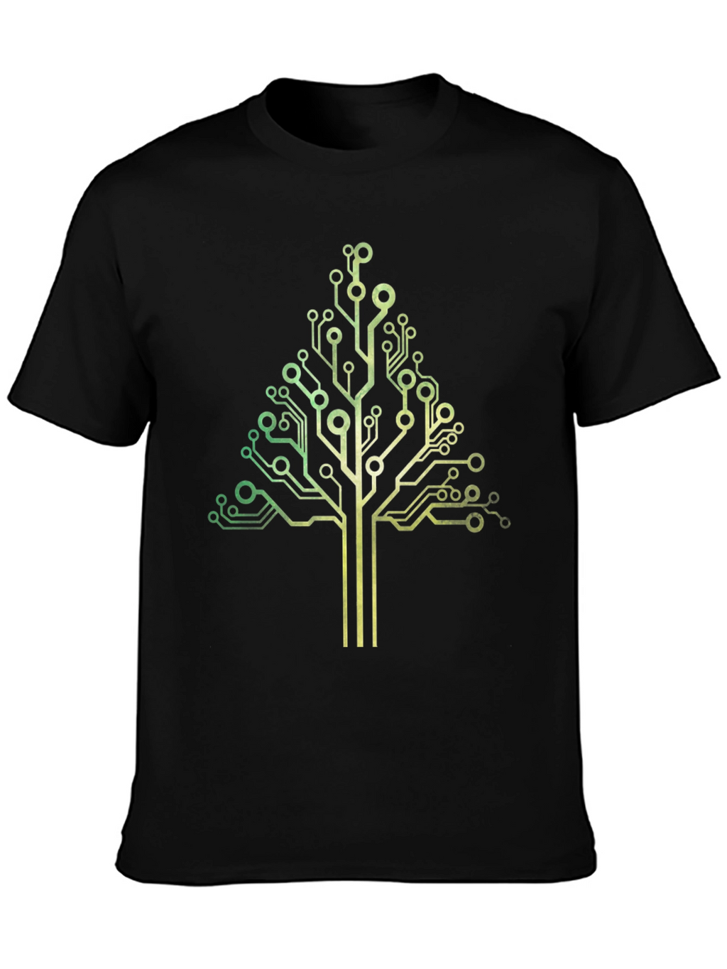 Circuit Tree Graphic Tee - Black Cotton T-Shirt