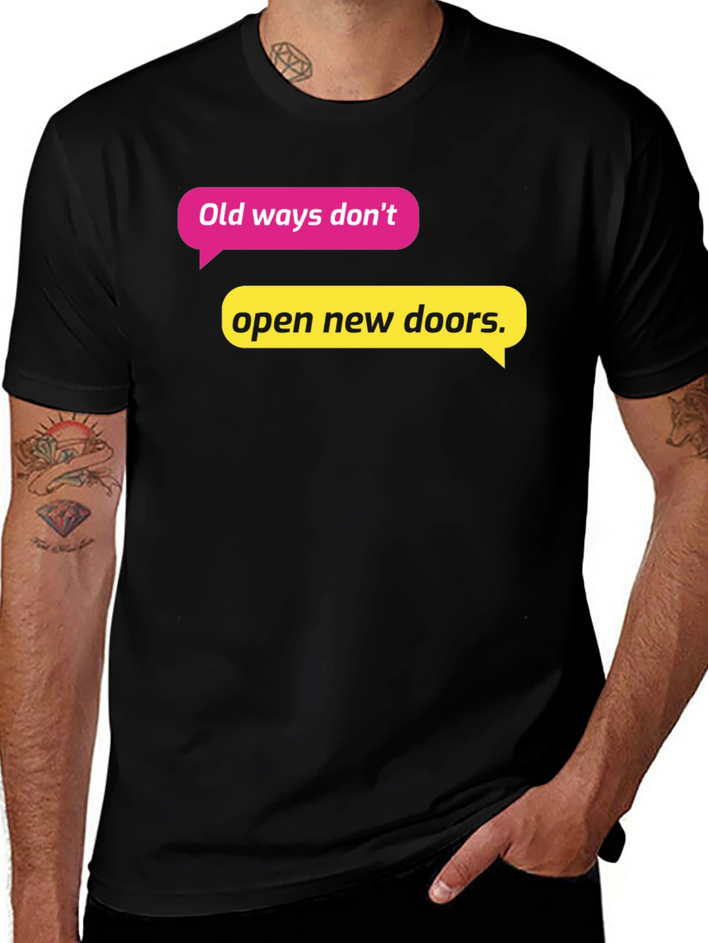 Motivational Quote T-Shirt - Old Ways New Doors