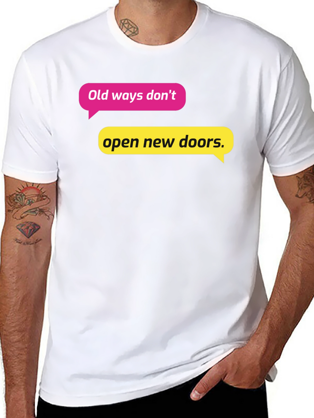 Motivational Quote T-Shirt - Old Ways New Doors