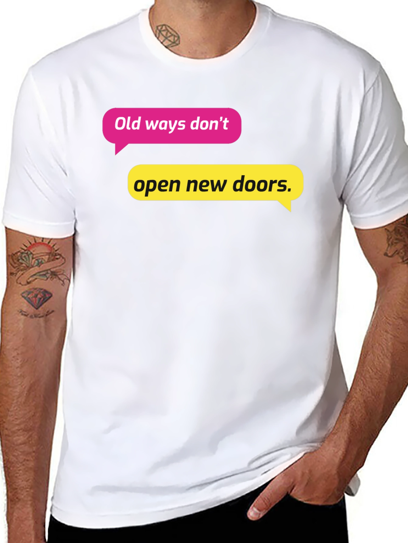 Motivational Quote T-Shirt - Old Ways New Doors