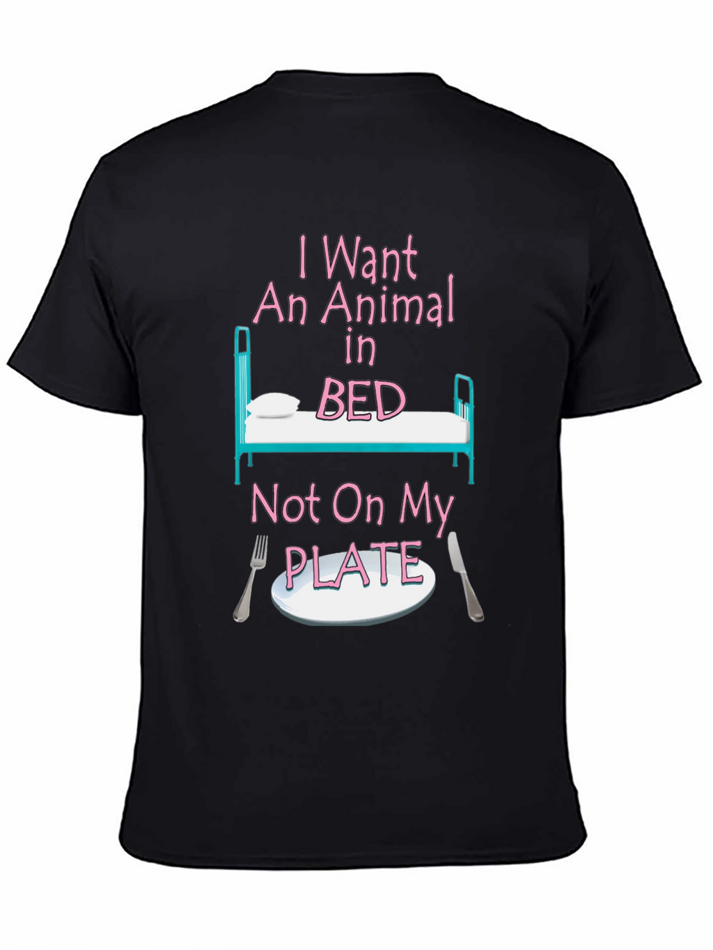 Vegan T-Shirt: Animal in Bed Not On My Plate