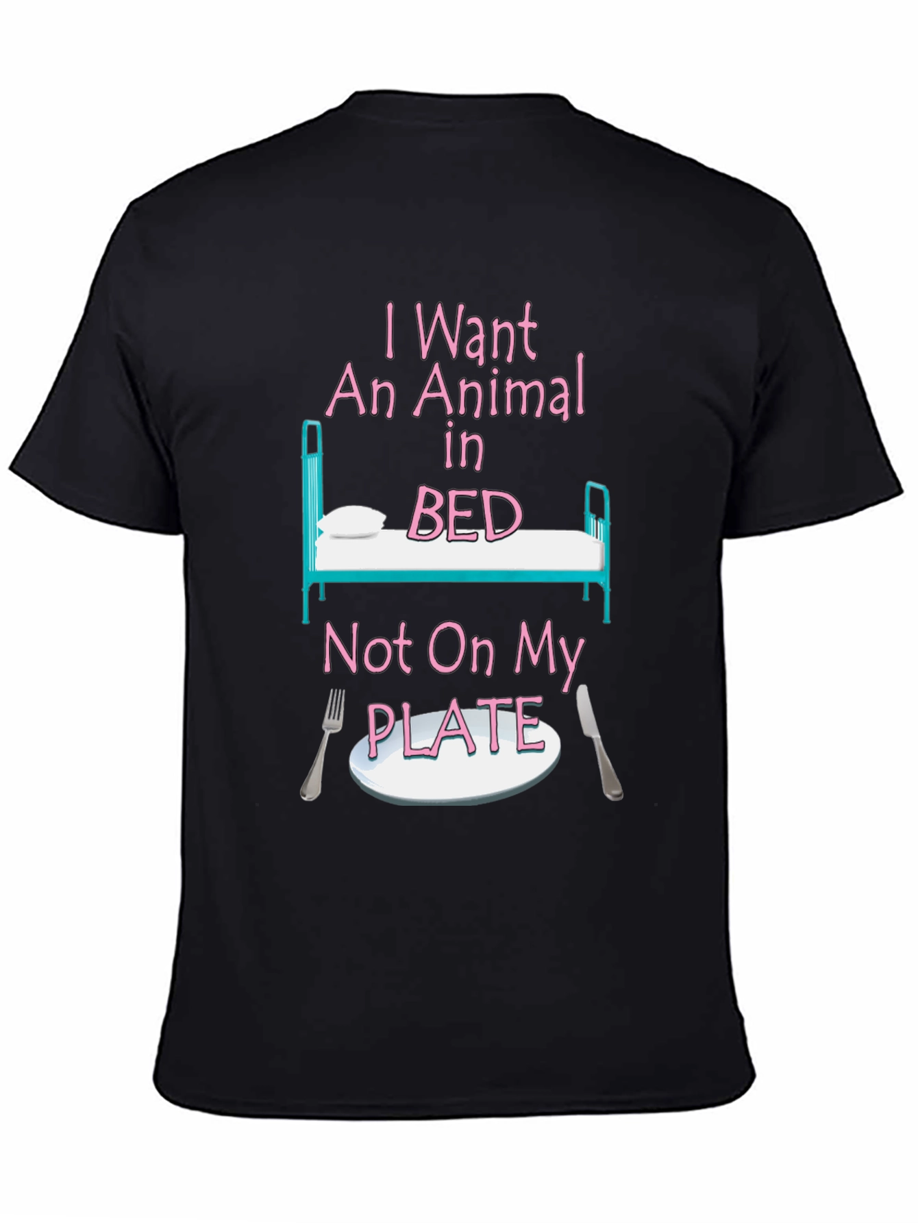 Vegan T-Shirt: Animal in Bed Not On My Plate