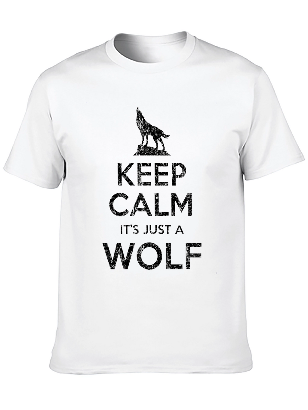 Keep Calm Wolf Graphic T-Shirt - Mens Black Tee