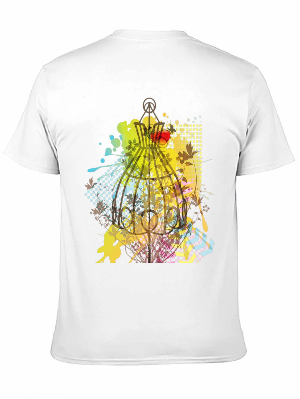 Graphic Birdcage T-Shirt - Artistic Design