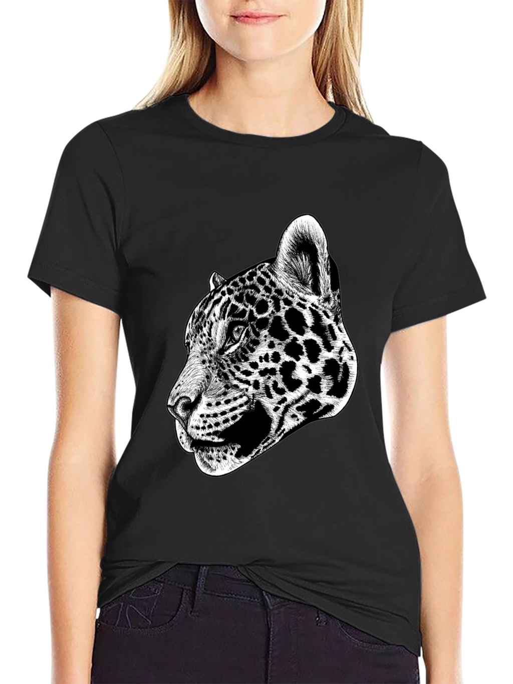 Jaguar Graphic Print Black T-Shirt
