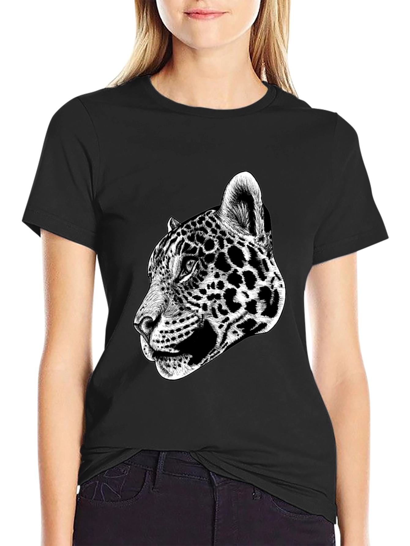 Jaguar Graphic Print Black T-Shirt