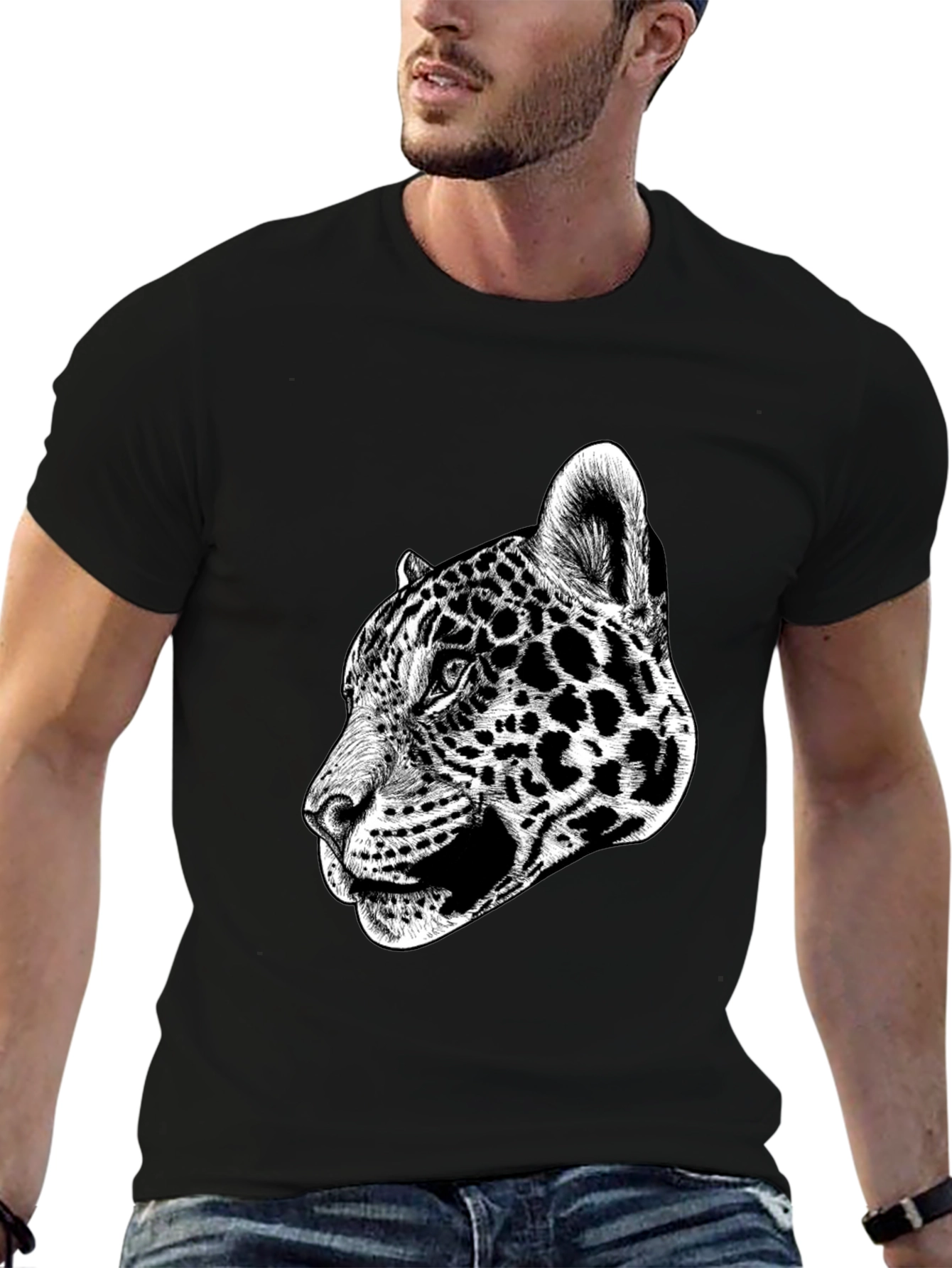 Jaguar Graphic Print Black T-Shirt